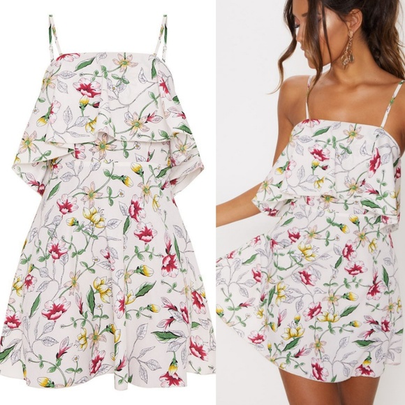PrettyLittleThing Dresses & Skirts - FLORAL PRINT STRAPPY LAYERED DRESS